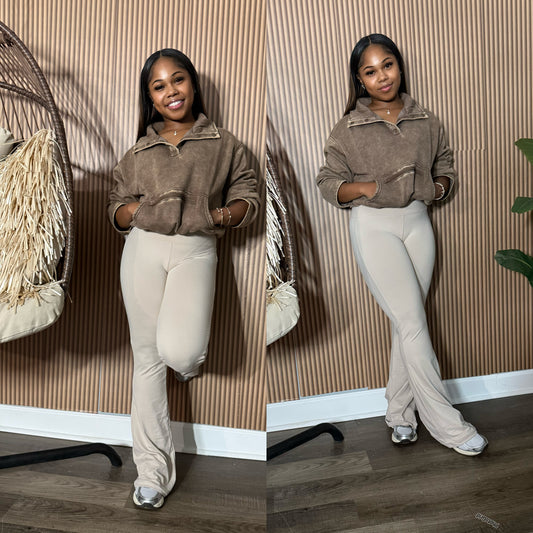 Better Behave Flare Pants (Brown)