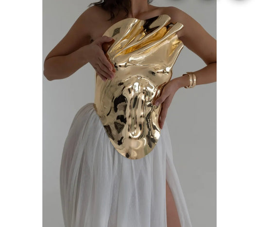 Shiny Gold Body Top (No Refund/No Exchange)