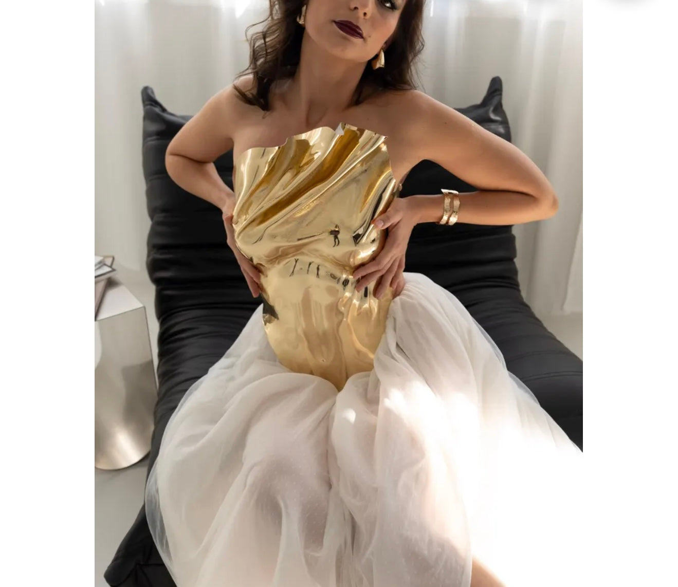 Shiny Gold Body Top (No Refund/No Exchange)