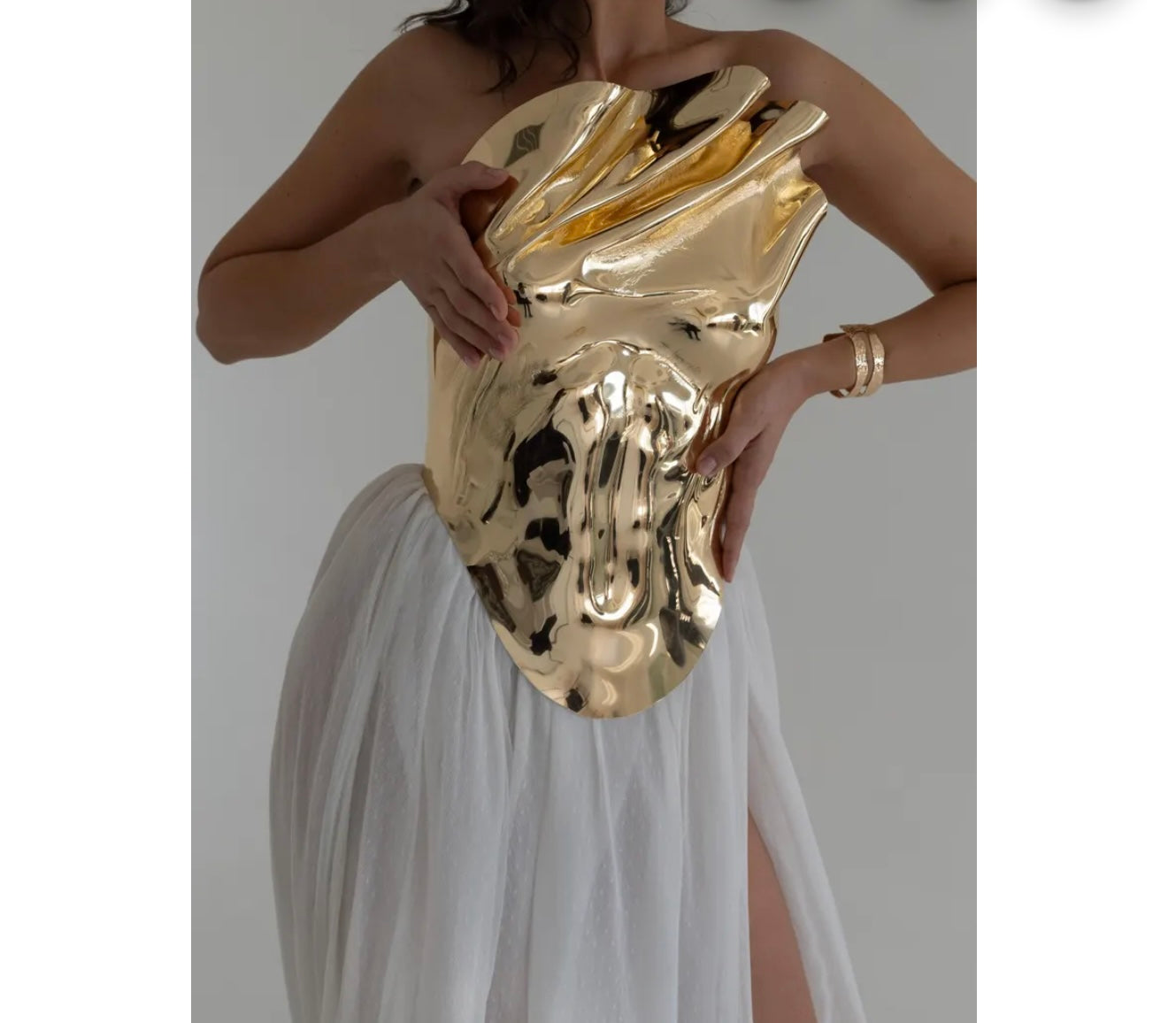 Shiny Gold Body Top (No Refund/No Exchange)